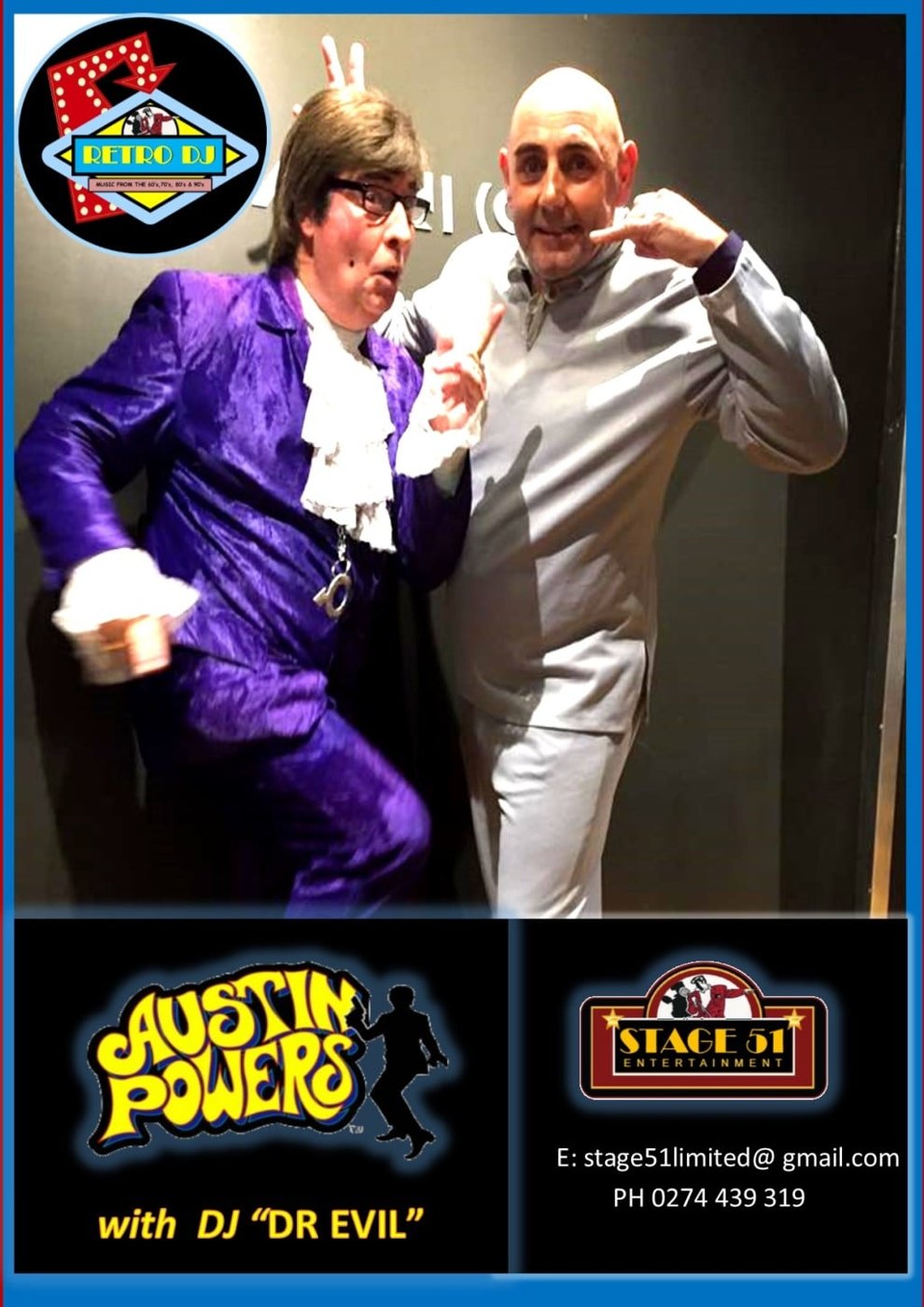 Flyer for Austin Powers with DJ Dr Evil