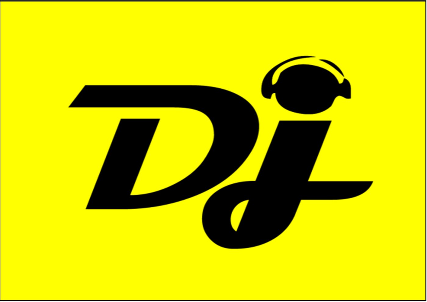 Yellow DJ badge logo